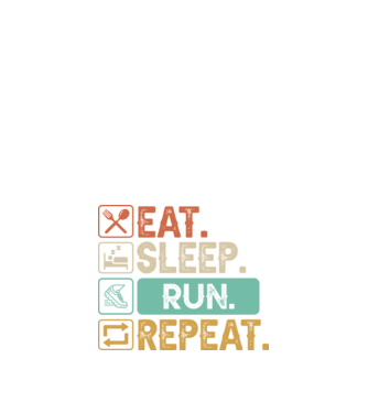 Eat Sleep Run Repeat model negru pe tricou