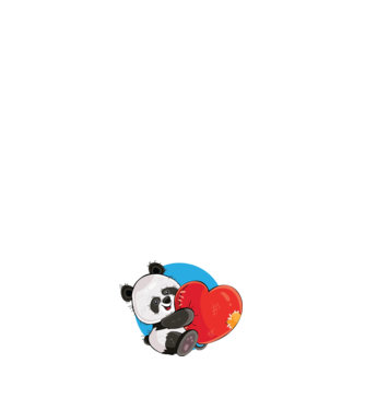 Dragoste panda model negru pe tricou