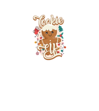 Cookie elf model alb pe tricou