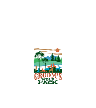 Grooms wolf pack model alb pe tricou