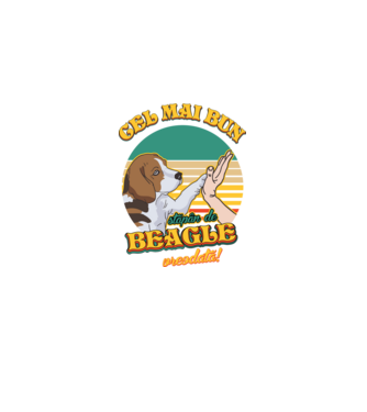 Cel mai bun stăpân de beagle vreodată! model negru pe tricou