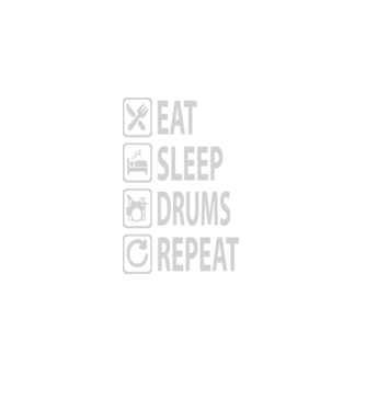 Eat Sleep Drum Repeat model negru pe tricou