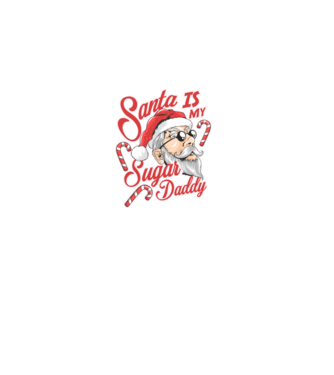 Santa is my sugar daddy model negru pe tricou