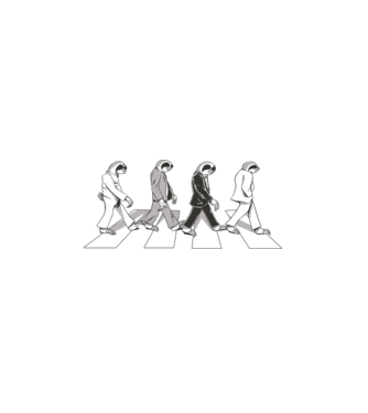 Beatles model alb pe tricou