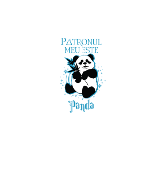 Patronul meu este PANDA model negru pe tricou