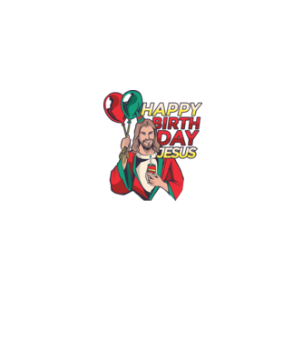 Happy Birtday Jesus! model albastru jeanși pe tricou
