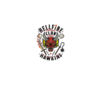 hellfire club hawkins model alb pe tricou