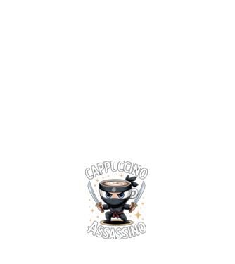 Cappuccino Assassino model alb pe tricou