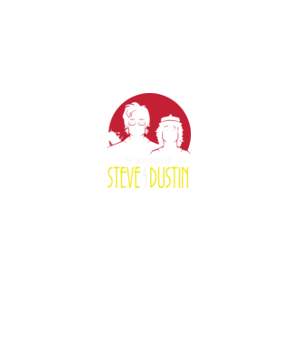 steve and dustin model negru pe tricou