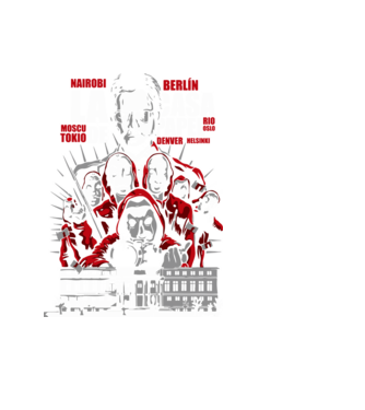 la casa de papel family model negru pe tricou