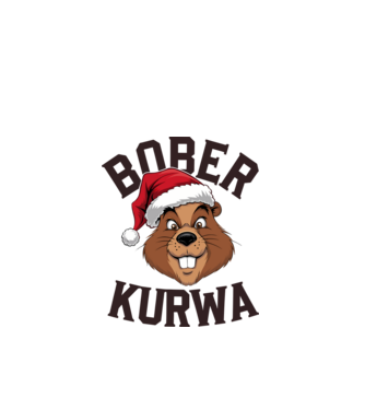 Bober kurwa xmas model alb pe tricou