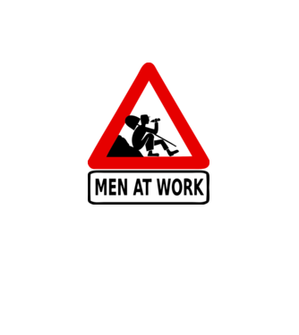 men at work model gri pe tricou
