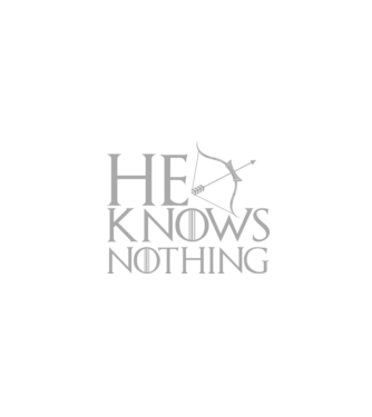 Cuplu He knows nothing model negru pe tricou