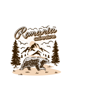 Romania bear adventure model negru pe tricou