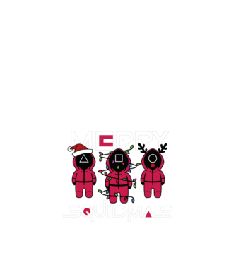 Merry squidmas model negru pe tricou