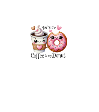 Coffee to my Donut model alb pe tricou