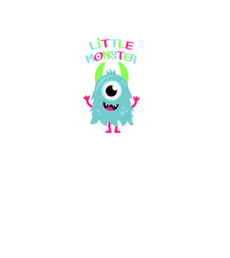 Little monster model alb pe tricou