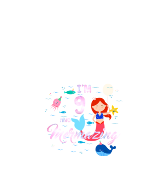Mermazing Birthday 9 model negru pe tricou