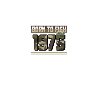 Born to fish since 1975 model negru pe tricou