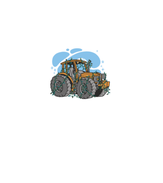 TRACTOR model alb pe tricou