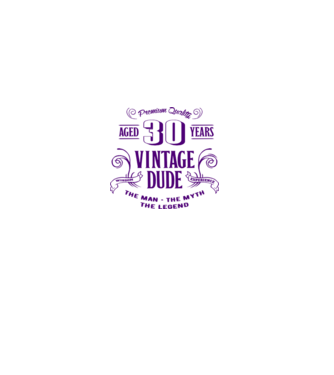 Vintage Dude - 30 model alb pe tricou