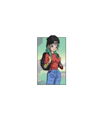 dragon ball bulma model roșu pe tricou