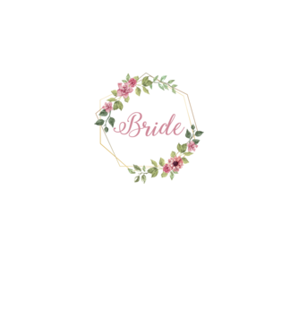 BRIDE pink floral model alb pe tricou