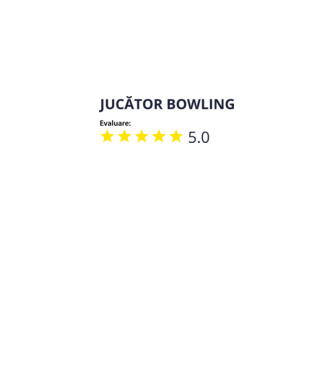 evaluare: jucător bowling de 5 stele model alb pe tricou