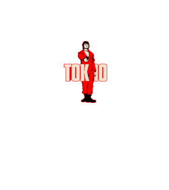 tokyo la casa de papel model negru pe tricou