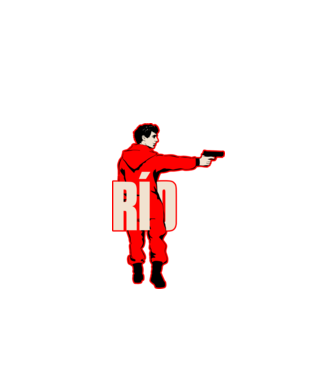 rio la casa de papel model negru pe tricou