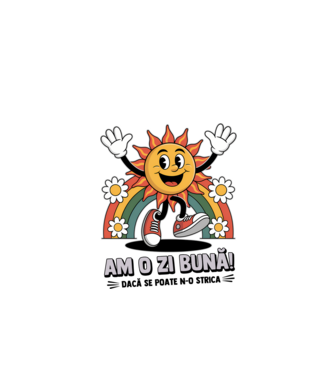 Am o zi bună! model verde de măr pe tricou