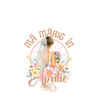 mă mărit - în aprilie model alb pe tricou