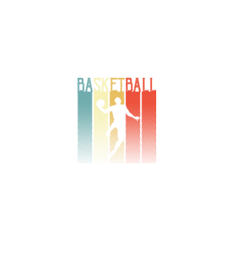 basketball vintage model negru pe tricou