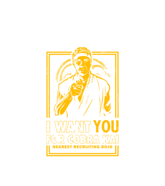 I want you cobra kai model alb pe tricou