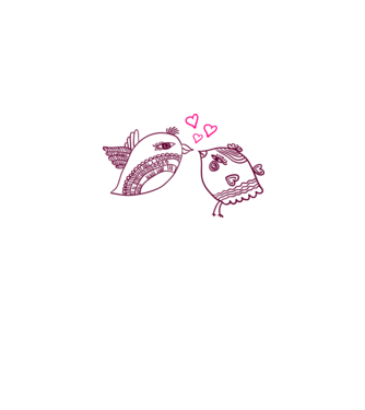 lovebirds model alb pe tricou