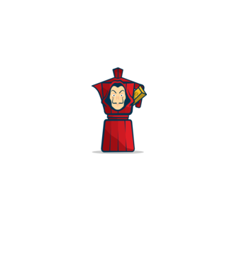 money heist coffee model gri pe tricou