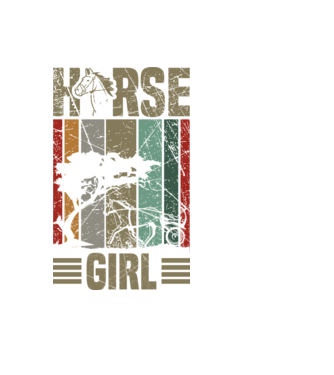 Horse girl model negru pe tricou