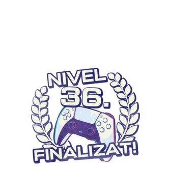 Nivel 36 finalizat! model negru pe tricou