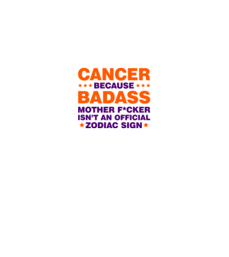 Badass zodiac CANCER model alb pe tricou