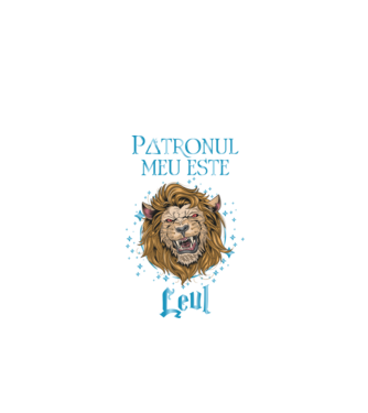 Patronul meu este LEUL model negru pe tricou