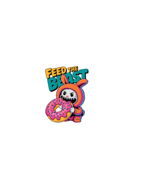 Feed the beast model alb pe tricou