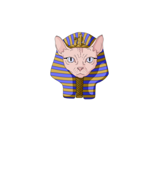 sphynx cat pharaoh model mov pe tricou