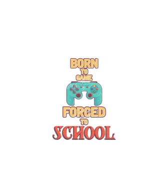 Born to game model alb pe tricou