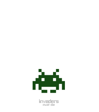Invaders Must Die model alb pe tricou