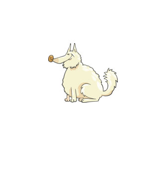 Dog silhouette model albastru regal pe tricou