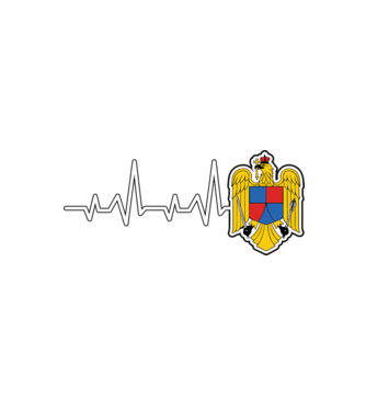 ROMANIA heartbeat model negru pe tricou