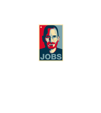 Jobs pop art model alb pe tricou