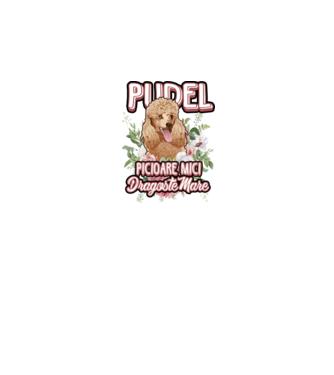 Pudel picioare mici dragoste mare model alb pe tricou