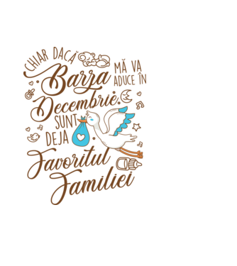 Favoritul familiei DECEMBRIE model negru pe tricou