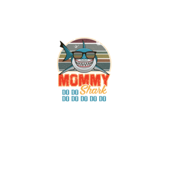 Mommy Shark model negru pe tricou